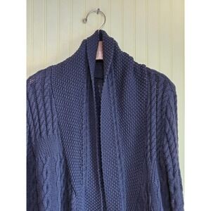 Vintage GAP Sweater Womens Medium‎ Navy Cable Knit Open Front Cardigan 90s